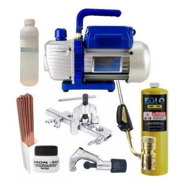 Imagem de Kit Básico Refrigeração Bomba De Vácuo, Maçarico E Mapp - Refrigeração