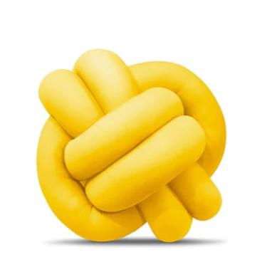 Imagem de Almofada Nó Escandinavo – Design Moderno, Super Macia e Confortável para Decoração de Sala e Quarto, Nas Cores: Rose, Amarelo, Branco, Preto, Rosa, Cinza - Cazehn (Amarelo)