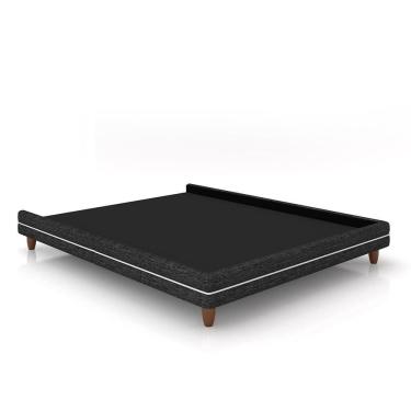 Imagem de Cama Avulsa Para Colchão Queen Torres Pés Em Madeira Linho Produto G91 - Gran Belo