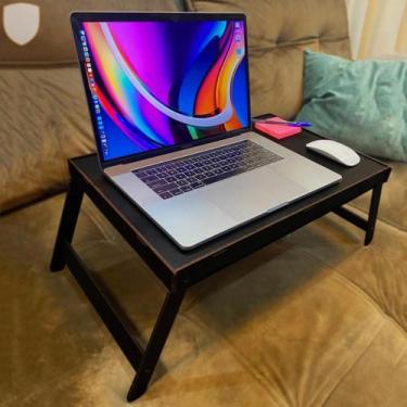 Imagem de Bandeja Retrátil Suporte Notebook Cama Sofá Confortável - RK, Preto