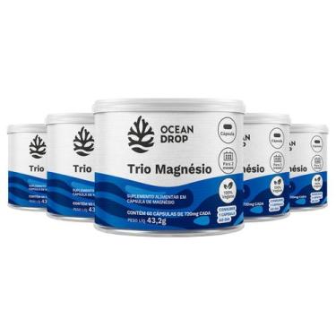 Imagem de Kit 5 Trio Magnésio Ocean Drop Vegano 60 Cápsulas