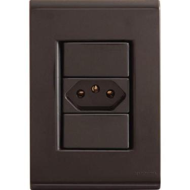 Imagem de Conjunto 4x2 Com 1 Tomada 2p+t 20 A 250 V Tramontina Liz Grafite Tramo