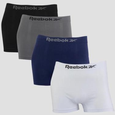 Imagem de Kit 4 Cuecas Boxer Reebok Masculina Microfibra Premium Lisa, Preto, Ma