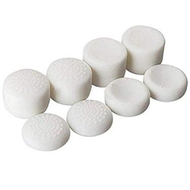 Imagem de 8 peças de capa antiderrapante com botão de borracha Joystick para polegar, capa protetora, capa antiderrapante, altura para PlayStation 4 PS4 PS3 PS2 Xbox One Xbox 360 (branca)