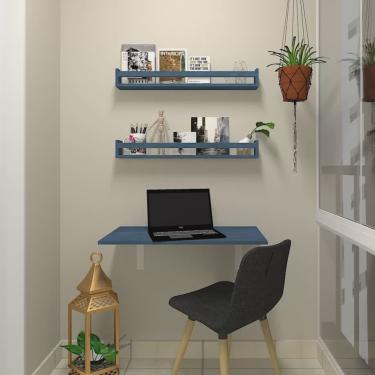 Imagem de Kit com 1 Escrivaninha Suspensa 80cm e 2 Prateleiras