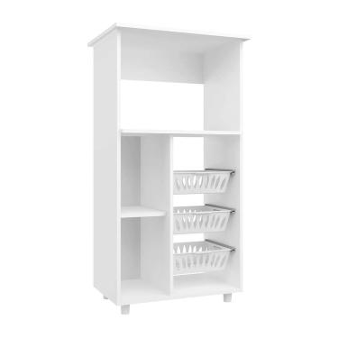 Imagem de Armário para Micro-ondas com Fruteira Gisele 1 pt Branco