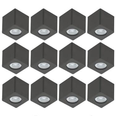 Imagem de Conjunto 12 Spots de Sobrepor Zoom Luminária de Teto Preto Bivolt Dital Sala Cozinha Es...