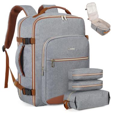 Imagem de Mochila de viagem LOVEVOOK Carry on 40L com laptop de 17 polegadas cinza