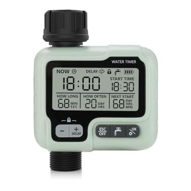 Imagem de Temporizador de mangueira, temporizadores de irrigação para irrigação (preto), temporizador automático de água ao ar livre, controlador de sistema de irrigação de jardim, irrigador temporizado para