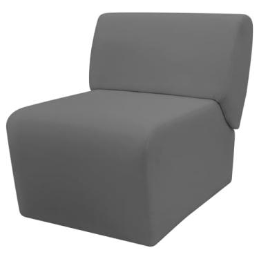 Imagem de Poltrona Decorativa Para Sala Recepção Manicure Consultório Zoe Suede (Cinza)