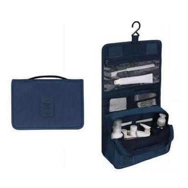 Imagem de Necessaire Em Nylon Organizadora Higiene Para Viagem Cor:Azul Marinho 