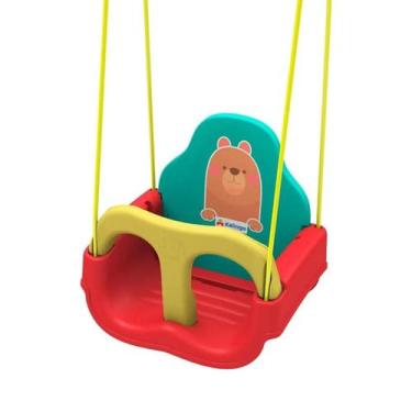 Imagem de Balanço Infantil De Ursinho Xalingo Cor Vermelho/Verde - Sem Gancho
