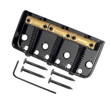 Imagem de DIAO79NI 3 selas de latão compensado ponte curta fixa para guitarra elétrica Tele TL Telecaster vintage (preto)