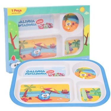 Imagem de Prato Infantil Com 4 Divisórias Bebê Galinha Pintadinha Ebn - ebn kids