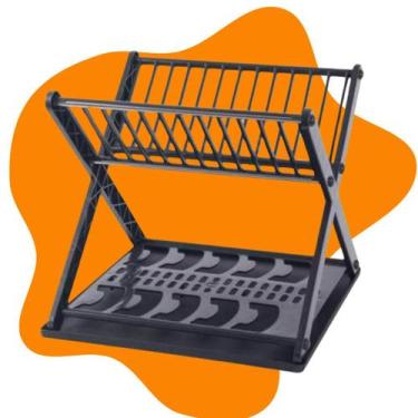 Imagem de Escorredor De Louça Cozinha Pratos E Talheres Duplo Praticidade E Orga