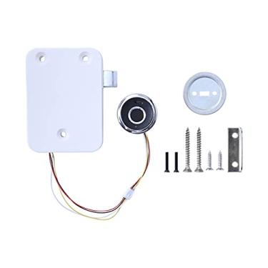 Imagem de P9IDEDFH Trava de gaveta inteligente com impressão digital rápida e inteligente biométrica, carregamento USB, para escritório, casa, fechadura de armário sem chave