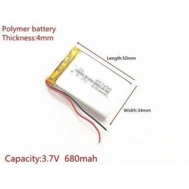 Imagem de Bateria 680 Mah 3,7v  2 Fios Nova Garantia - bgb