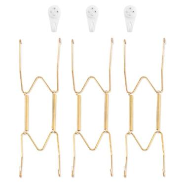 Imagem de Cabides de parede para parede de 20 a 25 cm, pacote com 3, dourado