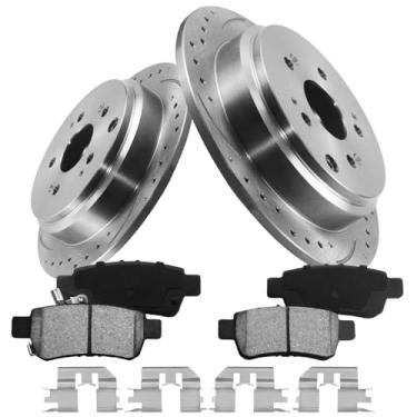 Imagem de Anpulsero Fiwriluvx Automotive Kits De Freio Reposição Pastilhas Traseiro E Rotores Kit Compatível Com Honda Odyssey 2005-2010, Freios Protegidos Por Óleo Antiferrugem 31369 D1088-7993 312,8 Mm (12,