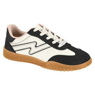 Imagem de Tênis moleca retrô casual 5817.102, Branco off preto, 35