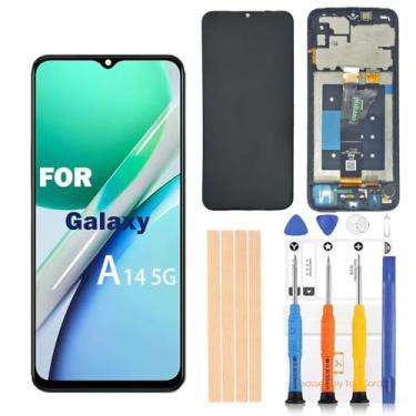 Imagem de Pishzeo Digitalizador LCD original de 6,5 polegadas para Samsung Galaxy A14 5G tela de substituição A146u s146vl A146a tela sensível ao toque, conjunto de digitalizador Full HD com película protetora