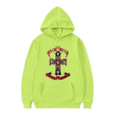 Imagem de Blusa Moletom Canguru Flanelado Casual Guns NRoses - Markelly, Verde n