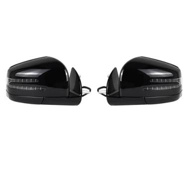Imagem de Espelho retrovisor elétrico para carro, conjunto de espelho lateral para porta, preto 1668100164 1668100264 compatível com Mercedes Benz W164 X164 ML GL Cl 2005-2011(Black 1 Pair)