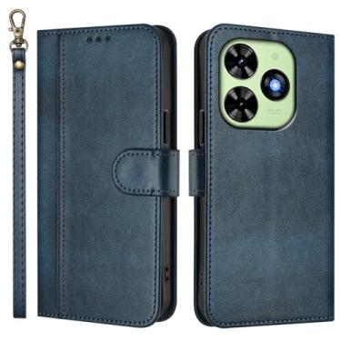 Imagem de Capa carteira flip de couro PU para Infinix Smart 8 Pro 2024, capa de telefone com alça de pulso, 3 compartimentos para cartão + bolso para dinheiro, fecho magnético, suporte antiqueda e compatível