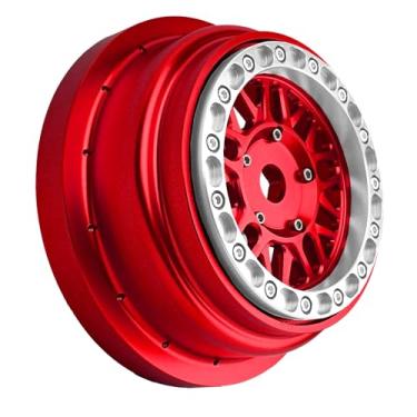 Imagem de BeaxTurbo Racing Upgrade Parts CNC Aluminum Bead Lock Wheel for Losi Super Baja Rey 2.0 1/6 1pcs red (red-Silver)