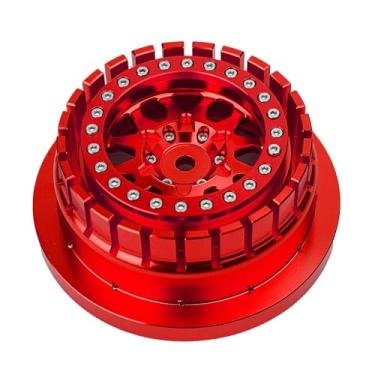 Imagem de BeaxTurbo Racing Upgrade Parts RC CNC Aluminum Beadlock Wheel V2 Proline Hyrax Tire for Traxxas UDR 1/7 RED 1pcs (red/red)