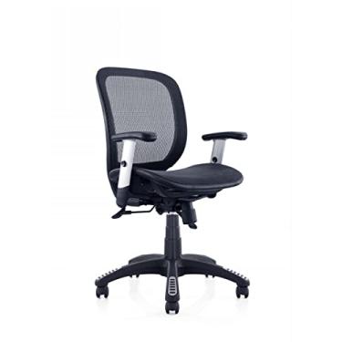 Imagem de Ergomax Cadeira de escritório totalmente de malha ergonômica ajustável com altura ajustável com apoios de braço, máximo de 106 cm, preta