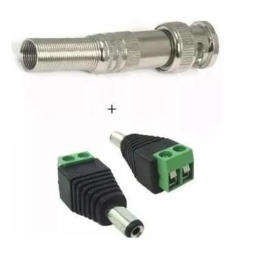 Imagem de Kit 10 Conector Bnc Com Mola + 5 P4 Macho Com Borne - DGS SEGURANÇA EL