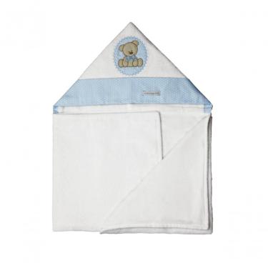 Imagem de Toalha De Banho Aveludada Urso Bolacha Azul