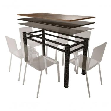 Imagem de Pé Base De Mesa Jantar Para Tampos Pedra Granito Vidro 1,20