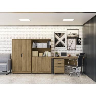 Imagem de Conjunto Home Office 4 Peças Com Escrivaninha, Gaveteiro E 2 Armários Kappesberg Itapuã