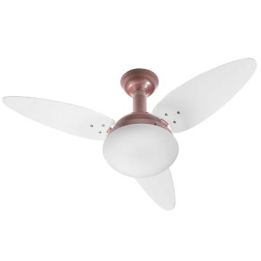Imagem de Ventilador De Teto Venti-Delta Jet Rosa Com 3 Pás Branco Linha Decoratica 220V