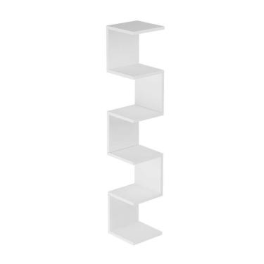 Imagem de Prateleira De Canto Lyra 5 Nichos Decorativos Branco Para Sala Quarto Livros