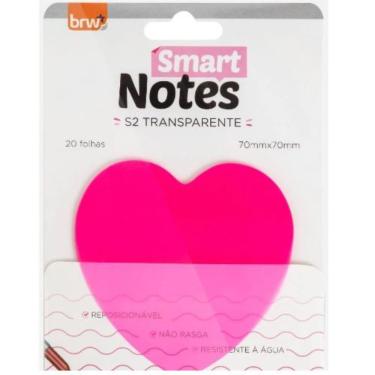 Imagem de Bloco Adesivo Smart Notes S2 Transparente 70x70mm Brw Rosa