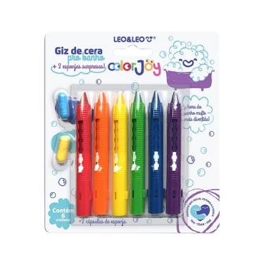Imagem de Giz De Cera Retrátil Banho 6 Cores Leo&leo