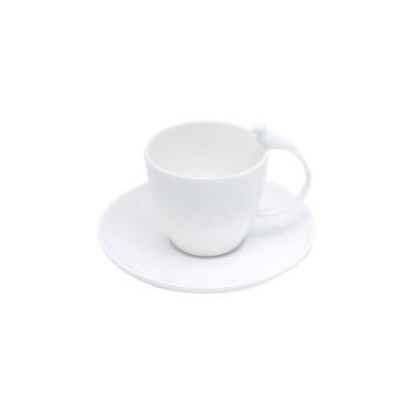 Imagem de Conjunto 6 Xicaras Porcelana Para Chá Com Pires Birds Branco 200ml 17237 Wolff
