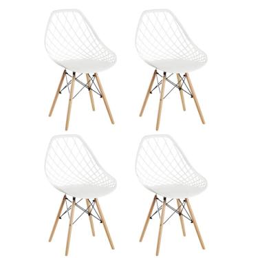Imagem de Conjunto 4 Cadeiras Clarice Cloe Kaila Madeira Movescan Branca