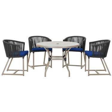 Imagem de Mesa Com 4 Cadeiras E Noronha Estofado 10 Trama Original Preto