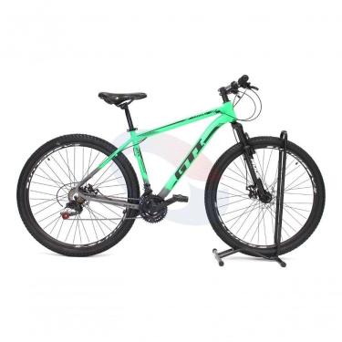 Imagem de Bicicleta Aro 29 Gti Roma Alumínio 21v Freio A Disco Garfo Suspensão - Verde/cinza Tam.21