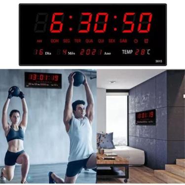 Imagem de Relógio Digital Led Grande Controle Ginásio - Black Watch