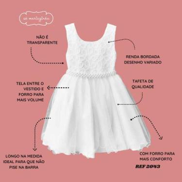 Imagem de Vestido sem manga com peito de renda gota branil saia com sobreposição