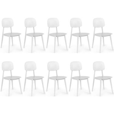 Imagem de Kit 10 Cadeiras Itália Para Sala/cozinha Em Polipropileno - Branco