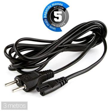 Imagem de Cabo De Força Tipo 8 - 3 Mt - Kit 5 - Cirilo Cabos