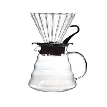 Imagem de Conjunto Coador de Café com Jarra de Vidro 600ml Pour Over Gotejamento Manual (Transparente)
