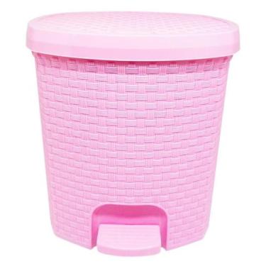 Imagem de Lixeira pedal plástica color 6 litros - Utilidade , Rosa