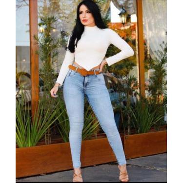 Imagem de cropped gola alta manga longa malha canelada triangulo - moda filo